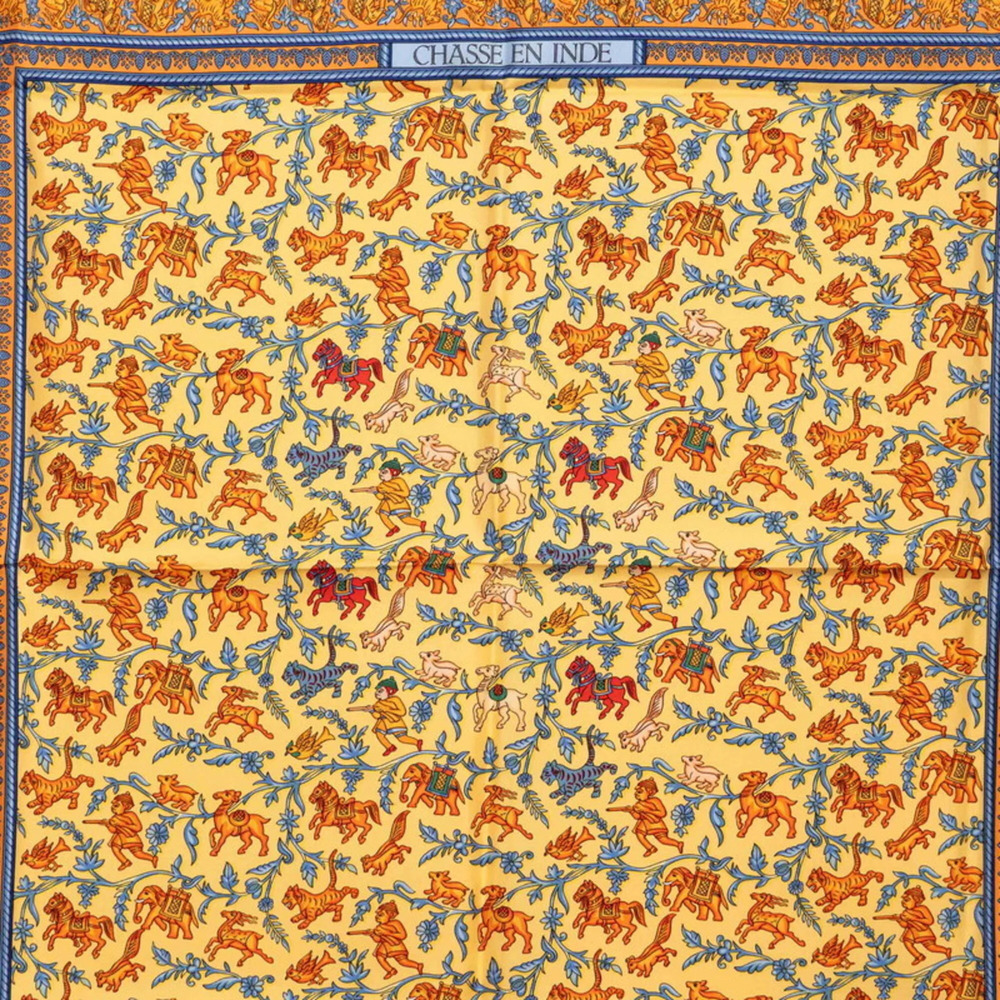 HERMES Authentic Orange Silk Scarf - Picture 2 of 8